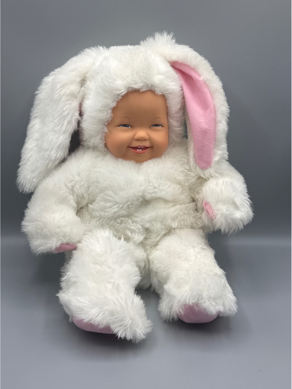 Vintage Anne Geddes Baby Doll in Bunny Costume Plush Toy
